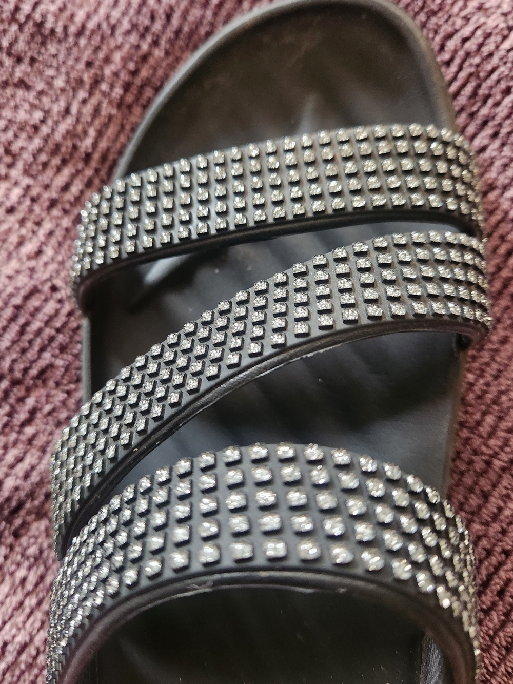 Crocs Black Jeweled Slide Sandals - Picture 2 of 3